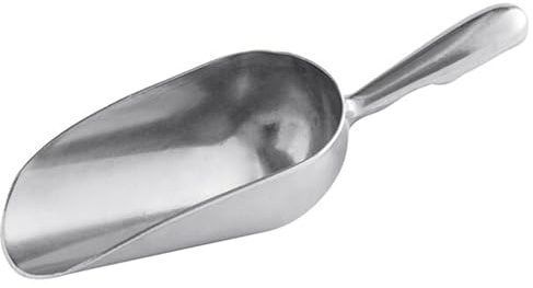 Notana Aluminum Utility Scoop with Contoured Handle for Ice, Flour, Sugar, Grains, Candy, and Dry Goods - 5 oz Durable One-Piece Cast Aluminum Scoop with Comfortable Grip for Kitchen, and Bar
