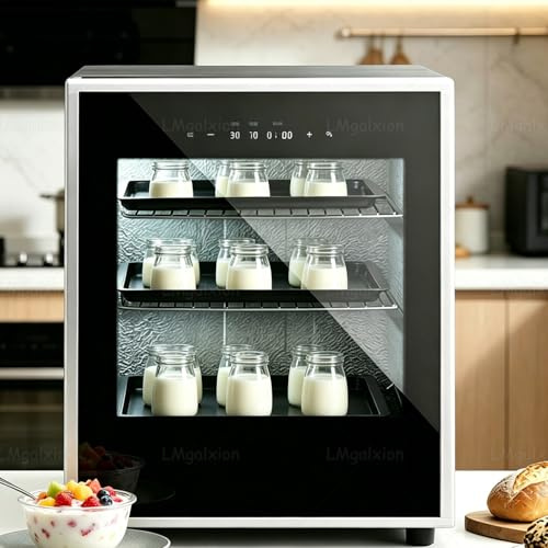 Cassa Di Lievitazione per Pane 70l,Cella Di Lievitazione Elettrica Con Controllo Digitale Di Temperatura E Umidità (20℃-50℃ / 60%-90%),Timer 24 Ore,3 Ripiani,Yogurtiera,Per Pane,Lievito Madre