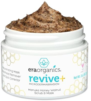 Manuka Honey Exfoliating Face Scrub – Gentle Microdermabrasion Face Exfoliator to Help Smooth, Soften & Balance with Moisturizing Organic Superfoods 2oz