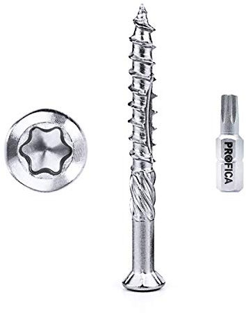 300 Profica - Terrassenschrauben Edelstahl 5x70mm + Profica Bit + Leitfaden Terrassenbau