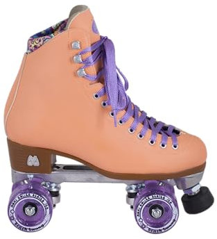 Moxi Beach Bunny Roller Skates for Women - Colorful, Precision-Fit Skate with High-Rebound Wheels, Moisture-Wicking Lining & Padding, Roller Skates, Peach Blanket - 10