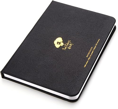 Paul Rubens Aquarellpapierblock, Premium-Lederbezug Heißgepresstes Künstlerpapier für feuchte Medienpads, säurefrei und 100 Prozent Baumwolle, 10,63 x 7,68 Zoll, 20 Blatt, schwarz, klein als A4