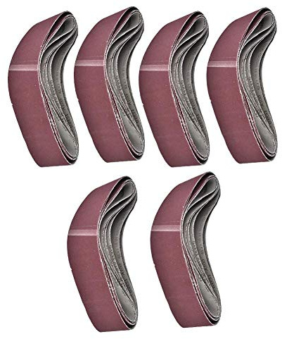 6 unidades Cinta abrasiva, 915 x 100 mm, banda de lijado para lijadora de banda, grano 60/80/100/120/150/180