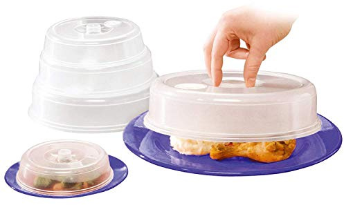 5 Piece Microwave Food Plate Ventilated Covers | BPA Free | Vented Splatter Guard Cover | 115-225mm