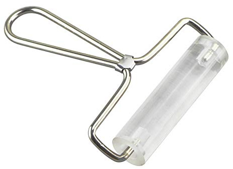 HugeDE Clear Non Stick Acrylic Clay Roller Clay Rolling Pin with Steel Handle Polymer Clay Sculpture Tools