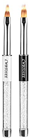 LWBTOSEE 2PCS Nail Ombre Brush Nail Art Painting Pen Brush UV Gel Polish Gradient Color Rhinestone Crystal Acrylic Nail Drawing Pen
