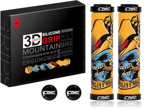 Chooee Puños de Silicona para Bicicleta MTB puños para Manillar de montaña Grips 3D-HHD