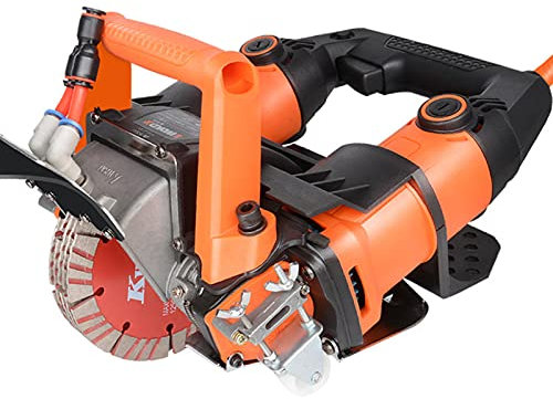 5200W Mauernutfräse Schlitzfräse, 10500r/MIN Elektrische Schlitzfräse, Nasse Staubfreie Betonschneidemaschine, Maximale Schnitttiefe 45 mm