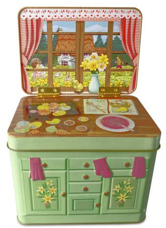 Decorative Tin Box with Sideboard Easter Design for Biscuits Chocolate Chocolate Easter Eggs Storage Approx. 14.5 x 10 x 10 cm Volume: 1200 ml