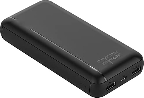 revolt 12V Powerbank: USB-Powerbank mit 20.000 mAh, USB-C Power Delivery, QC 3.0, 3 A, 20 W (3 Ampere, mit 12V Ausgang, Ladestation)