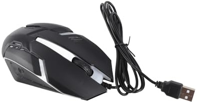 PUSOKEI Kabelgebundene RGB Gaming Maus, Ergonomische USB Maus mit Buntem Atemlicht, Optischem Sensor mit 1200 DPI, 3D Scrollrad, 3 Tasten für PC-Gamer(Schwarz)
