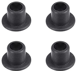 sourcing map Flanged Sleeve Bearings 3mm Bore 4.6mm OD 5mm Length POM Wrapped Oilless Bushings Black 4pcs