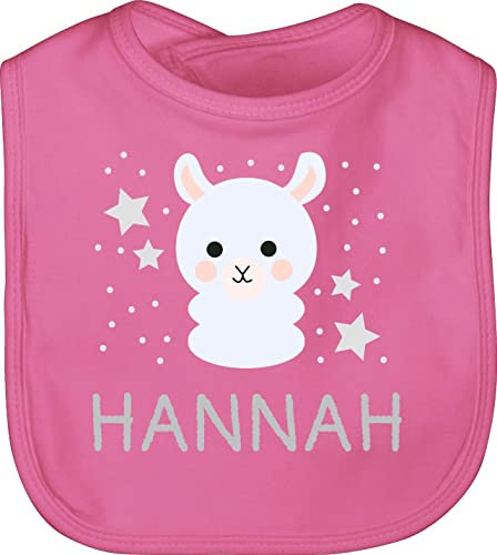 Baby Lätzchen - Lama Bild lustig und Dein Name - Unisize - Pink - für personalisiertes kinderlatz personalisierte geschenke kinder kinderlätze kindergarten latz babylatz laetzchen babylätzchen