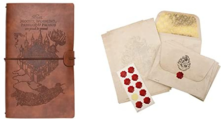 Grupo Erik Reisetagebuch zum Selberschreiben Harry Potter | Dotted Notebook 12x19,6 cm & Harry Potter Paladone Hogwarts Briefschreibset - Offiziell lizenzierte Harry-Potter-Ware
