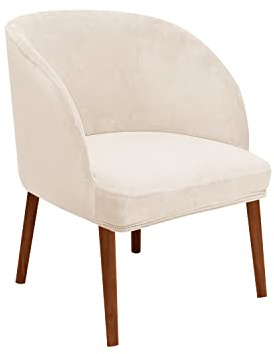 XGANGM Stretch Stuhlüberzug 4er/6er Set Rund Rückenlehne mit Armlehne Samt Esszimmerstuhlbezug Stuhlschonbezug Sessel Stuhl Hussen Kitchen Stuhlabdeckung Stuhlbezüge,Beige,6PCS