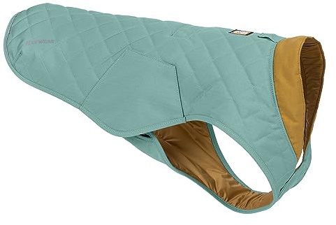 Ruffwear RUFFWEAR Stumptown Quilted Dog Jacket, Large Dog Coat with Harness Portal, Stylish Premium Quality Dog Vest for Pet Dog Walking, Cosy & Abrasion Resistant Dog Coat, L, River Rock Green