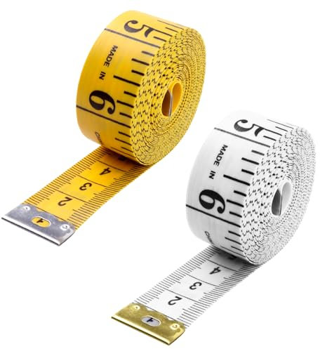 Maßband, doppelseitig, 2 Stück, Maßband für Nähen, Körpermessung, Taillenumfang – 300 cm