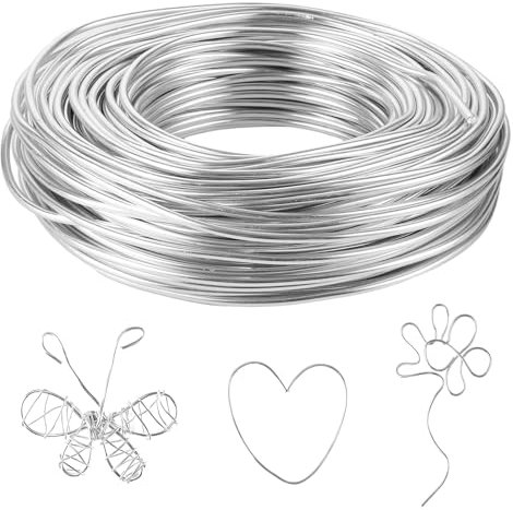 WOPPLXY Basteldraht 3mm, Flexibler und Biegsamer Aluminiumdraht 30m, Silberdraht zum Basteln für DIY (Silber)