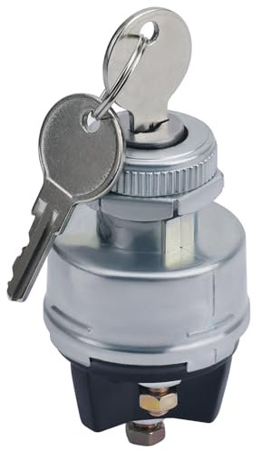 AHL Interruptor de encendido con llave, universal 12v interruptor de llave de 4 posiciones para coche, camión, tractor, remolque, carretilla elevadora y más, Acc/Off/IGN/Start