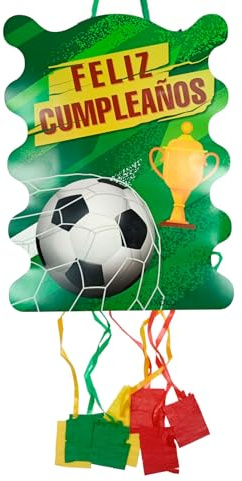 Deliex. Piñata cumpleaños infantiles grande FUTBOL 53 * 40 * 10. Piñata Decoración Fiestas Infantiles Niño y Niña - Piñatas para rellenar con juguetes y chuches. (FUTBOL 53 * 40 * 10)