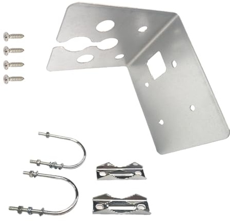 Maswell L Bracket Antenna Mount, extrem verdickte und stärkere Halterung mit U-Bolzen-Schraube M28,5 M28 M27 M24 M20 M18 M12 M10 M9, Befestigungsschrauben geeignet für Mastmontage und Wandmontage