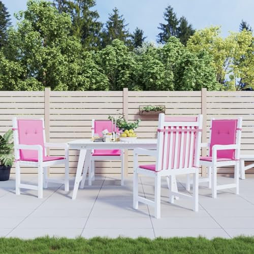 Chaduof Niedriglehner-Auflagen 4 STK. Rosa Stoff Liegenauflage, Auflage Gartenliege, Sitzkissen Gartenmöbel, Bankauflage, Stuhlauflage Für Hochlehner, Sitzauflagen - 361335