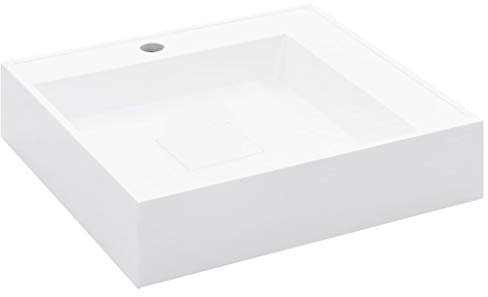 ShGaxin Lavabo 50x50x12,3 cm Resina Mineral/mármol Blanco, Fregadero, Lavabo Baño, Lavamanos Baño, Lavatorio Casa De Banho, Mueble Lavabo sobre Encimera