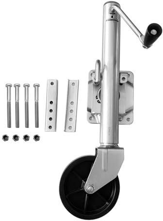 QICBYING Anhänger Stützrad Automatik-Stützrad - Robuster Boots Hänger Stützrad, Drehbares Stützrad Für Anhänger Aus Stahl, Robustes Stützrad Für Bootsanhänger Mit 15-cm-Rad, 540kg Tragkraft