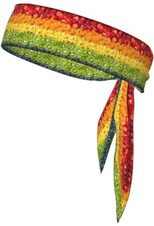 Fruit Rainbow Schweißabsorbierendes Bandana-Stirnband, perfekt für Outdoor-Sport, Tennis, Laufen, Radfahren, Unisex-Stirnband für Damen und Herren