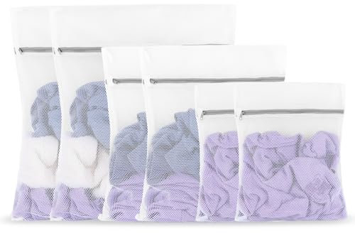 Ciusdkler 6 Stück Wäschebeutel für waschmaschine, Wäschenetz, Wäschebeutel mit Reißverschluss, Wiederverwendbarer und Langlebiger Wäschesack Laundry Bag für Empfindliche Hemden, Socken, Unterwäsche