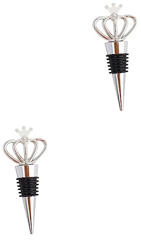 TOPBATHY 2pcs Crown Shape Wine Bottle Stopper for Wedding Party Novelty Bottle Plug for Wine