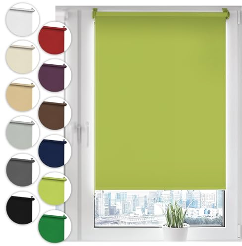 Verdunkelungsrollo Klemmfix ohne Bohren 45cm x 130cm Olivgrün Verdunklungsrollo Fensterrollo Rollo Seitenzugrollo Klemmrollo für Fenster & Tür