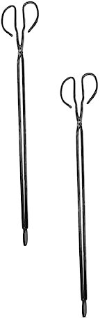 AUTSUPPL 2stücke Kaminzangen Aus Strapazierfähigem Eisenmaterial Langlebig Und Robust Mit Langem Griff Für Grillen Und Herdplatten Ergonomisches Griffdesign Für Einfachen Und Sicheren Halt