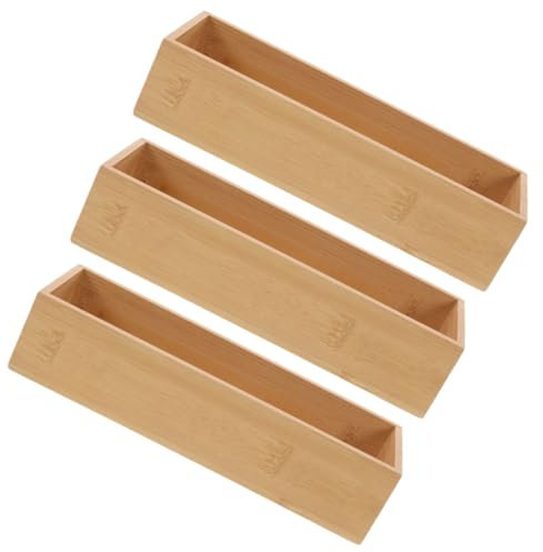 OKUMEYR Plateau À Couverts En Bois Pour Tiroir 3 Pièces Boîte De Rangement Sans Couvercle Organisateur De Garde-manger Pour La Maison Le Bureau Et