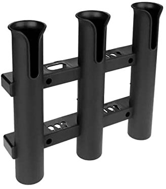 Boat Rod Rack 3 Tubes Link Plastic Fishing Rod Racks Holder Socket For Boat Marine Fishing Box Kayak Boat Yacht for Boat Yacht(Nero)