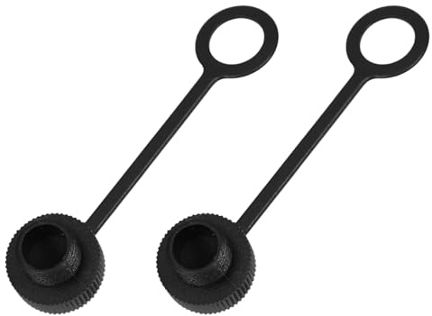SOLUSTRE Cappucci per Cavi in Plastica da 12 Mm X 1.0 Impermeabili e Versatili, Coperture Protettive in Plastico Nero per Connettori Maschio, Confezione da 2 Pezzi
