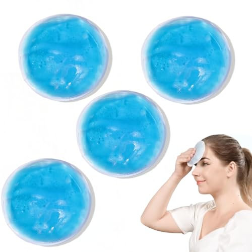 Poche de Glace en Gel Bleu Rond - Compresse Chaude et Froide (4 PCS)