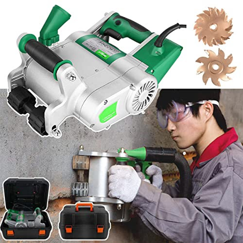 Electric Wall Chaser Machine, 1100W Concrete Cutting Tool with 1600RPM, Adjustable 20-30mm Grooving Depth, Includes Toolbox, Hangable Design for Easy Storage