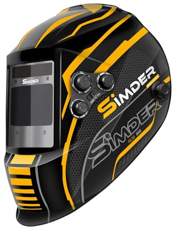 SSIMDER Schweißhelm, automatische Verdunkelung, mit Solarenergie, automatischer Verdunkelung, Schweißhelm, 4 Lichtbogen-Sensoren, breiter Schatten 4/5-9/9-13 für WIG-Mig-Bogenschnitt