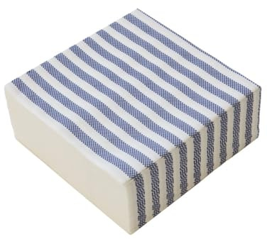 Confezione da 50 tovaglioli di carta in AIRLAID 40X40 cm - Effetto Tessuto | VARIE FANTASIE e DECORAZIONI | HoReCa I Per occasioni importanti come matrimoni, feste (Bianchi Righe Blu)