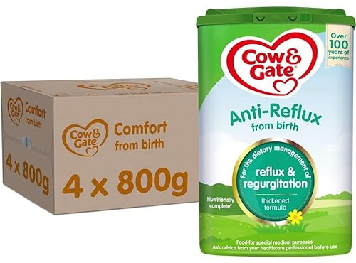 4 x 800g Cow & Gate Anti-Reflux Baby Milk Formula Sutiable From Birth