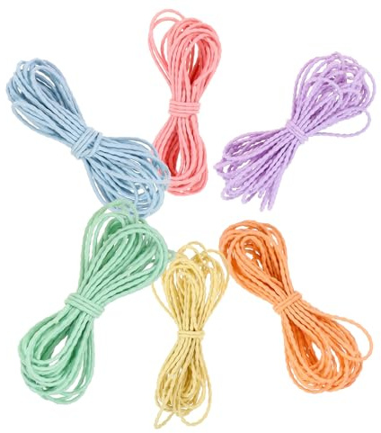 COOLHIYA Cordón Elástico para Pulsera de Colores 6 Lazos Elásticos Finos para Accesorios de Joyería y Manualidades, Adecuado para Bricolaje y Creación Artesanal