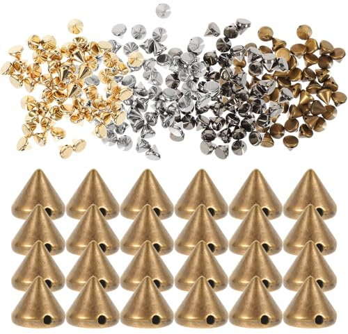 GALPADA Kit de 200 Remaches Metálicos Punk Forma de Cono para Ropa y Sombreros, Aleación Resistente, Accesorios para Proyectos DIY de Costura y Manualidades
