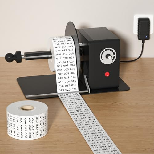 Automatic Label Rewinding Machine, Electric Labeling Device, Intelligent Speed Control for 25/40mm Paper Tubes, Ideal for Electronics and E-commerce Applications