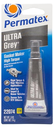 Permatex 22074 Ultra Grey RTV Silicone Gasket Maker: Low Odor, Sensor-Safe, Non-Corrosive Sealant with Oil Resistance 14g