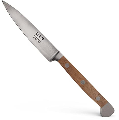 Güde Solingen - Spickmesser geschmiedet, 10 cm, Walnussholz, ALPHA WALNUSS, Office Messer, Doppelkropf, Handmade Germany