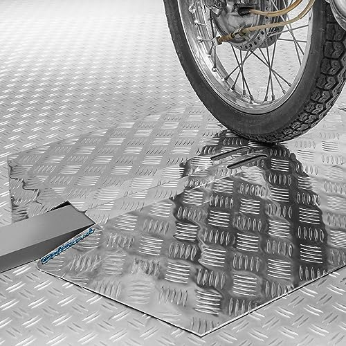 Datona Aluminium Türschwellenrampe 3-6 cm - leichte Drempelplatte 40 x 98 cm - Auffahrrampe 300 kg mit Antirutschprofil für Elektromobil & Rollator