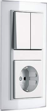 GIRA EVENT KLAR Weiß Komplett-Sets - Reinweiß GLÄNZEND System 55 (1x Steckdose, 1x Serienschalter, 1x Rahmen 2f, 1x Wippe Serie)