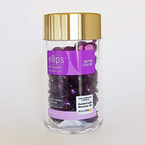 Ellips Hair Vitamin- Purple Nutri Color (Enriched With Moroccan Oil) 50 Capsules x 1ml