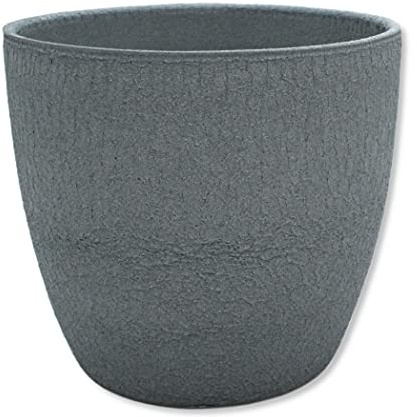 DARO DEKO Blumen-Topf rund Keramik Übertopf Ø 15 x 14cm grau - Kroko